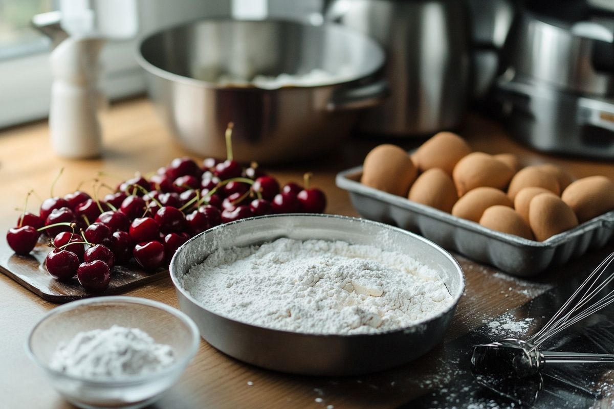 Gâteau léger à l'amande et aux cerises